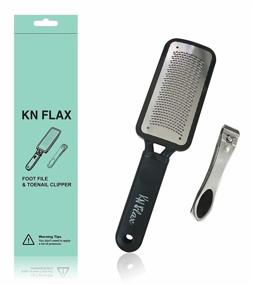 img 4 attached to 🦶 [Colossal Pedicure Rasp Foot File + Toenail Clipper] KN FLAX Premium Foot Care Pedicure Tool Set featuring Surgical-Grade Stainless Steel File for Thick Nails and Large Fingernail Toe Nail Clippers