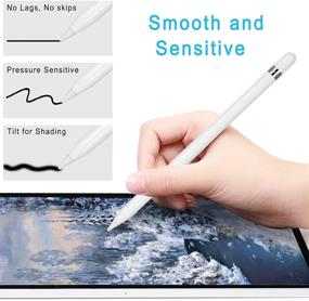 img 1 attached to 🖊️ Enhance Your Apple Pencil Experience with High Sensitivity Replacement Tips + 5 Silicone Nibs Caps for Apple Pencil 1st & 2nd Generation