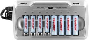 img 4 attached to ⚡ Energy TN145 8-Bay Charger, 4-Pack Rechargeable AA Batteries, and 4-Pack Rechargeable AAA Batteries with Independent Charging, Safety Timer, UL & CE Certification