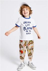 img 3 attached to EULLA Little Boys Cartoon Print Jogger Pants: Comfy Cotton Sweatpants with Drawstring & Pocket