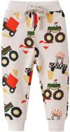 eulla little boys cartoon print jogger pants: comfy cotton sweatpants with drawstring & pocket logo