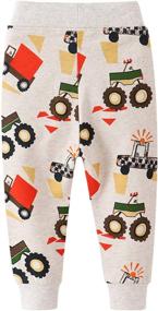 img 2 attached to EULLA Little Boys Cartoon Print Jogger Pants: Comfy Cotton Sweatpants with Drawstring & Pocket