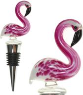 🔥 colorful handmade glass flamingo wine bottle stopper - unique decorative wine stoppers and hostess gifts - eye-catching wine corker/sealer - flamingo-themed wine accessories логотип