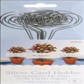 img 3 attached to Silver Wedding Circle Swirl Place Card Holder Pick, 6-Inch, Pack of 6 by Darice VL12165