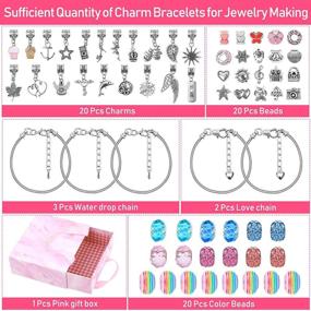 img 3 attached to 📿 Craft Kit for Making Charm Bracelets - Flasoo 66Pcs Beads Set for DIY Bracelet Jewelry Making