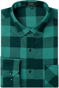 img 4 attached to 👔 Men's Black Leonal Buffalo Checkered Flannel Pocket Shirts and Clothing