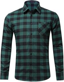 img 3 attached to 👔 Men's Black Leonal Buffalo Checkered Flannel Pocket Shirts and Clothing