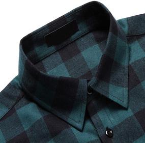 img 2 attached to 👔 Men's Black Leonal Buffalo Checkered Flannel Pocket Shirts and Clothing