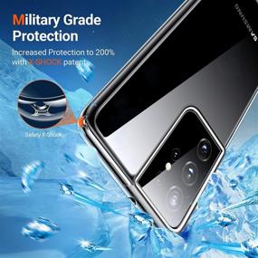 img 2 attached to 📱 TORRAS Samsung Galaxy S21 Ultra Case - Clear Diamond Design, Never Yellowing, Shockproof Back and Slim Protective Edge - Transparent