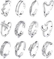 kohota 12pcs adjustable toe rings for women: stylish summer 🌸 beach foot jewelry set with flower, arrow tail, and pinky band rings logo