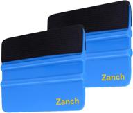🛠️ zanch blue felt squeegee tool for vinyl squeegee, graphic decal wrapping, car film wrap, wallpaper installation, window tinting, craft scraping, with black fabric felt edge - set of 2 logo