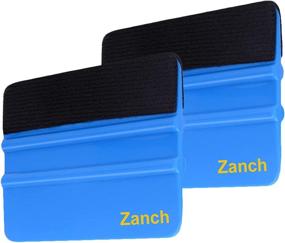 img 4 attached to 🛠️ Zanch Blue Felt Squeegee Tool for Vinyl Squeegee, Graphic Decal Wrapping, Car Film Wrap, Wallpaper Installation, Window Tinting, Craft Scraping, with Black Fabric Felt Edge - Set of 2
