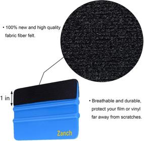 img 3 attached to 🛠️ Zanch Blue Felt Squeegee Tool for Vinyl Squeegee, Graphic Decal Wrapping, Car Film Wrap, Wallpaper Installation, Window Tinting, Craft Scraping, with Black Fabric Felt Edge - Set of 2