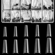 500pcs clear acrylic coffin nail tips - btartbox artificial ballerina-shaped fake nails, half cover false nail set with case for nail salons and diy nail art, 10 sizes logo