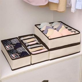 img 1 attached to 🗂️ Efficient Storage Solution: Lemcrvas Drawer Organizer Houseware 4 Pack for Underwear, Foldable Clothes and More in Beige