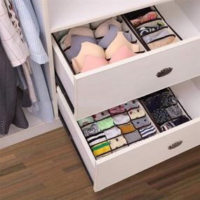 img 3 attached to 🗂️ Efficient Storage Solution: Lemcrvas Drawer Organizer Houseware 4 Pack for Underwear, Foldable Clothes and More in Beige