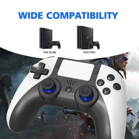 img 3 attached to 🎮 IQIKU PS4 Controller Replacement - Wireless Gamepad for PS4/Pro/Slim, Control Joystick for PStation 4 (Black+White)