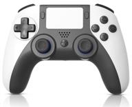 🎮 iqiku ps4 controller replacement - wireless gamepad for ps4/pro/slim, control joystick for pstation 4 (black+white) logo