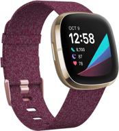 👥 kimilar soft woven bands for fitbit versa 3 / sense - breathable accessories replacement strap for women and men logo