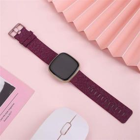 img 1 attached to 👥 KIMILAR Soft Woven Bands for Fitbit Versa 3 / Sense - Breathable Accessories Replacement Strap for Women and Men