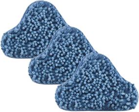 img 1 attached to 🧼 EOOCVT 3pcs H2O Steam Mop X5 Pads Coral Blue Chenille - Compatible H20 Replacement, Washable