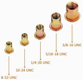 img 3 attached to LOKMAN 1/4-20UNC Carbon Steel Flat Head Rivnut: 100-Piece Threaded Insert Nut for Strong Fastening