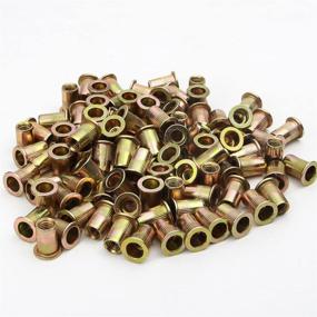 img 2 attached to LOKMAN 1/4-20UNC Carbon Steel Flat Head Rivnut: 100-Piece Threaded Insert Nut for Strong Fastening