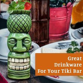 img 2 attached to Cocktail Drinkware Set with Tiki Mugs