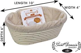 img 3 attached to 🍞 Premium Oval Banneton Basket (10 x 6 x 4 inch) with Liner - Ideal Brotform Proofing Basket for Crafting Exquisite Bread