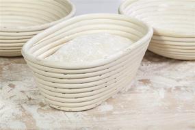 img 1 attached to 🍞 Premium Oval Banneton Basket (10 x 6 x 4 inch) with Liner - Ideal Brotform Proofing Basket for Crafting Exquisite Bread