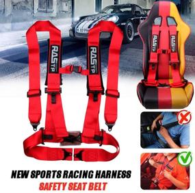 img 2 attached to RASTP 4 Point Safety Harness With 3 Inch Padding(Red)