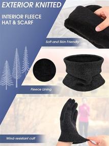 img 4 attached to Piece Winter Beanie Touchscreen Gloves Women's Accessories for Scarves & Wraps