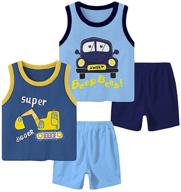 zukocert boys' dinosaur sleeveless t shirt sets (a6 90) in clothing and clothing sets logo