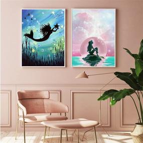 img 2 attached to 🔮 Full Crystal Drill Rhinestone Art: Roufa DIY 5D Diamond Painting Kits for Adults - Home Decor Gift Set (4Pcs-12x16 Inch)