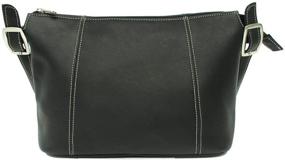 img 4 attached to 👜 Piel Leather Medium Shoulder Bag in Black - Optimal Size for Versatile Use