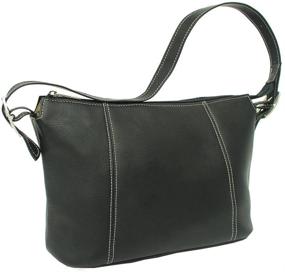 img 3 attached to 👜 Piel Leather Medium Shoulder Bag in Black - Optimal Size for Versatile Use
