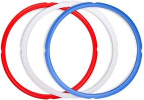 img 4 attached to 🔵 3-Pack Silicone Sealing Rings for InstaPot - Replacement Gasket Seal Rings in Red, Clear, and Blue - Accessories for 5/6 Qt InstaPot