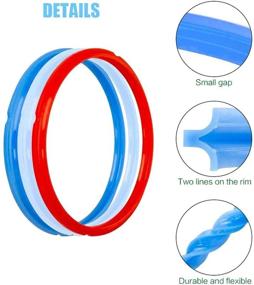 img 2 attached to 🔵 3-Pack Silicone Sealing Rings for InstaPot - Replacement Gasket Seal Rings in Red, Clear, and Blue - Accessories for 5/6 Qt InstaPot