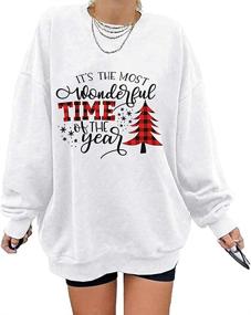 img 1 attached to 👚 Los Angeles California Women's Oversized Sweatshirt - Casual Loose Pullover Tops, Crewneck, Long Sleeve