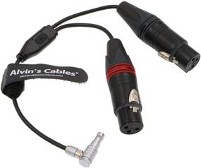 img 1 attached to Alvin's Cables Right Angle 5 Pin Male to Two XLR 3 Pin Female Audio Input Cable: Ideal for Z CAM E2 Camera