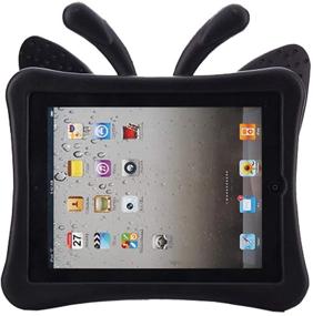 img 2 attached to 🦋 iPad 10.2 Case 2020, Kid-Friendly Butterfly Shockproof EVA Foam Protective Stand Cover for iPad 7th Gen 2019 & 8th Gen 2020 - Black