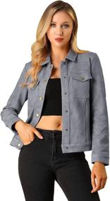 img 4 attached to 👚 Stylish Vintage Trucker Women's Clothing with Allegra Womens Pockets