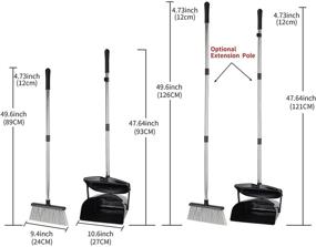 img 3 attached to 🧹 Maxurry Broom and Dustpan Set: Efficient Upright Stand Combo for Home, Kitchen, Office, Lobby Floor Use