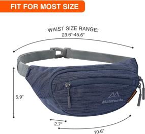 img 2 attached to 🏃 Maleroads Fanny Pack with 3 Zipper Pockets - Waterproof Running Waist Bag for Men and Women, Lightweight Belt Bag with Adjustable Strap for Running, Workout, Hiking, and Travel