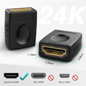 img 3 attached to 🔌 ЭЛЕКТОП HDMI Куплер (5 штук) - 3D 4K 1080P высокоскоростной адаптер HDMI женский к женскому: Повысьте качество своего аудиовизуального опыта!