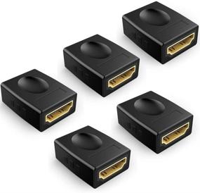 img 4 attached to 🔌 ЭЛЕКТОП HDMI Куплер (5 штук) - 3D 4K 1080P высокоскоростной адаптер HDMI женский к женскому: Повысьте качество своего аудиовизуального опыта!