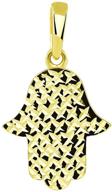 🔆 stunning hamsa hand of god pendant in 14k yellow gold with textured design logo