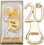 🎉 premium 24pcs gold 20th birthday bottle openers: perfect party favors for 20th birthdays & anniversaries, memorable souvenirs & gifts for guests! логотип