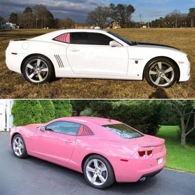 img 3 attached to Side Window Louvers Cover Fit For Chevy Chevrolet Camaro 2010-2015 ABS Window Visor Sun Shade Cover Vent (Pink)