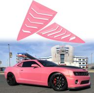 side window louvers cover fit for chevy chevrolet camaro 2010-2015 abs window visor sun shade cover vent (pink) logo